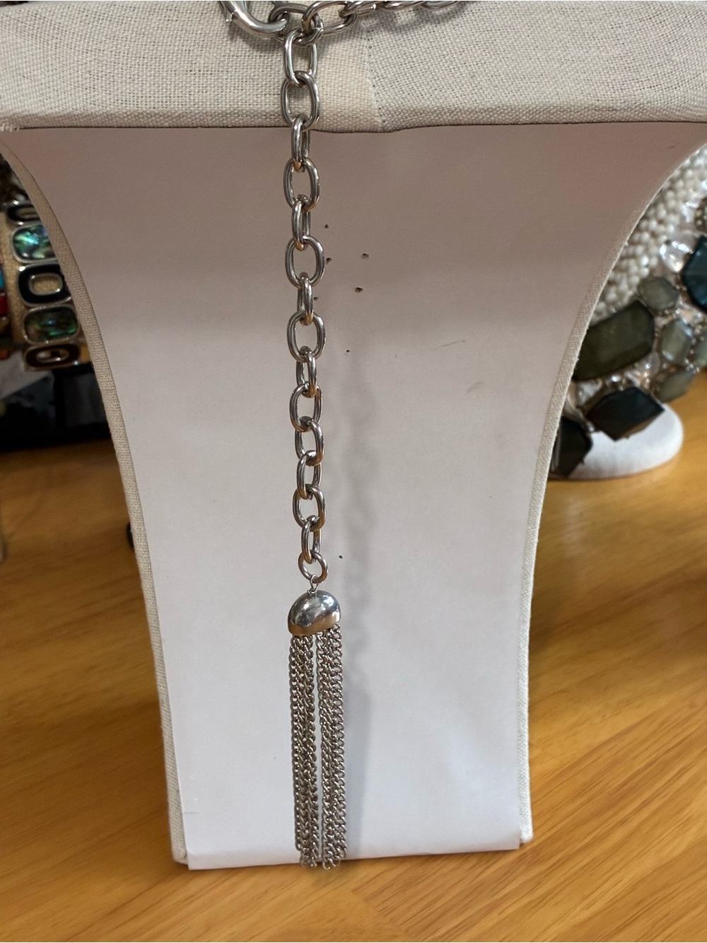 Silver-Tone Twisted Rope Necklace. - Picture 5 of 7